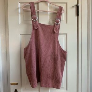 Pink Courdoroy Overall Dress